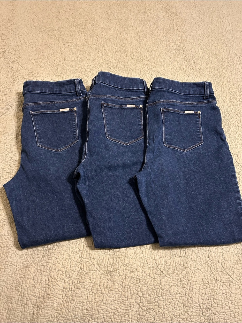 Chico’s so slimming girlfriend slim leg jeans Classic Dark Blue Women's Jeans